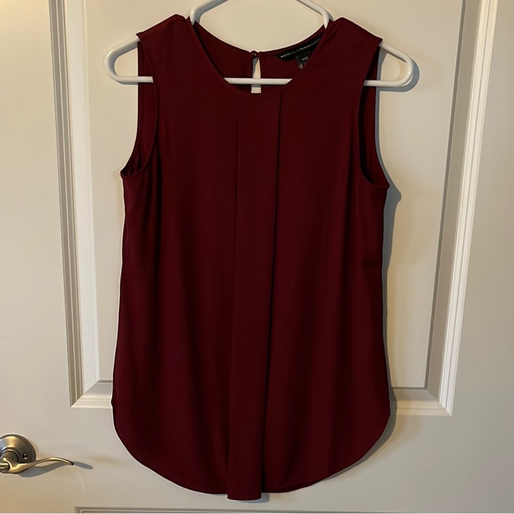 White House Black Market Red Sleeveless Blouse